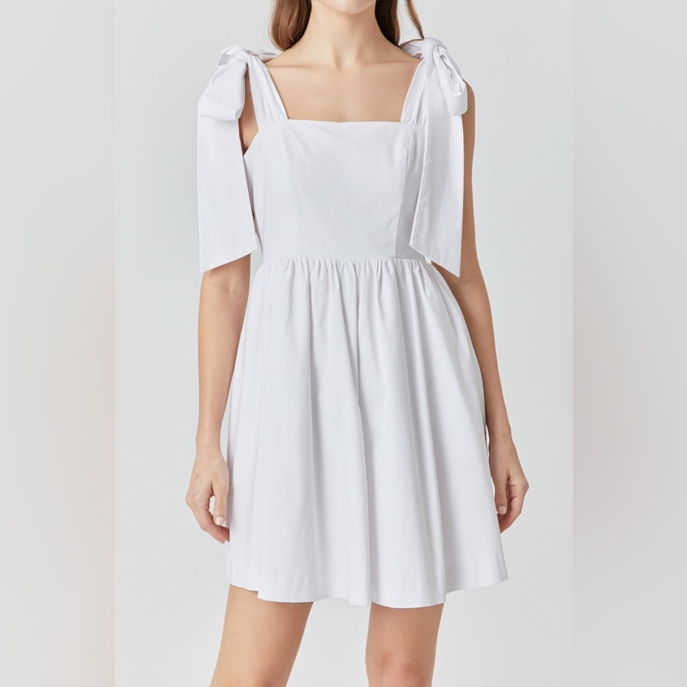 Endless Rose Bowed Square Neckline Baby Doll Mini Size L